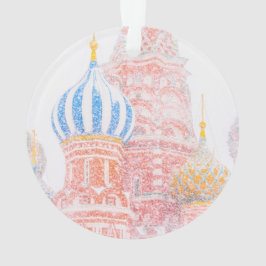Ornamento Catedral de rua Basil em Snowstorm