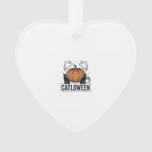 Ornamento Catloween Gato Preto Fantasma Halloween Design Vet
