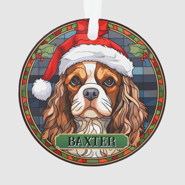 Ornamento Cavaleiro de Vidro Mantido Personalizado King Char (Verso)