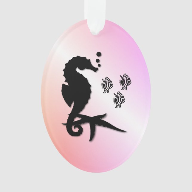Ornamento Cavalo-da-costa em roxo (Frente)