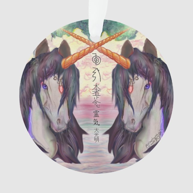 Ornamento cavalo de cavalo unicórnio equino pegasus alado re (Frente)