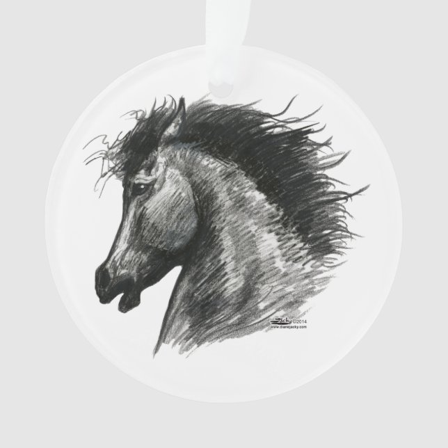 Ornamento Cavalo Selvagem Ardente (Frente)