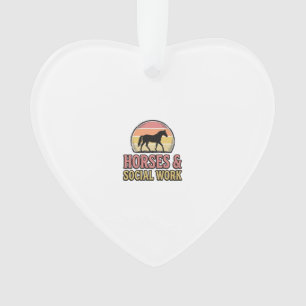 Ornamento Cavalos & Trabalho Social Projeto Vetorial Retro p