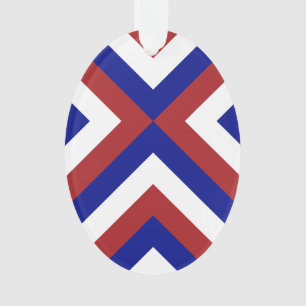 Ornamento Cavalos vermelhos, brancos e azuis