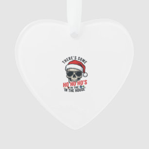 Ornamento Caveira de Natal Ho Ho Ho Humor Design