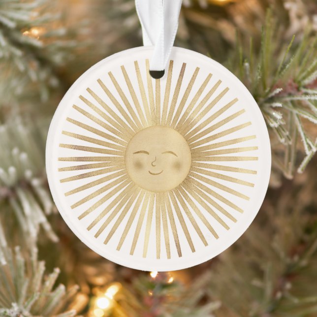 Ornamento Celestial Gold Sun Happy Sunshine Boho Modern  (Árvore)