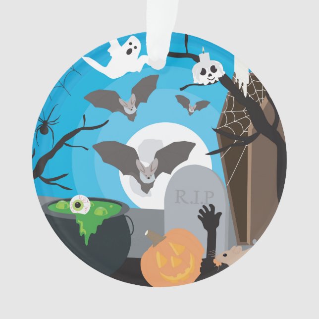 Ornamento Cena de Halloween (Frente)