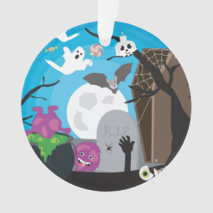 Ornamento Cena do Monstro das Halloween