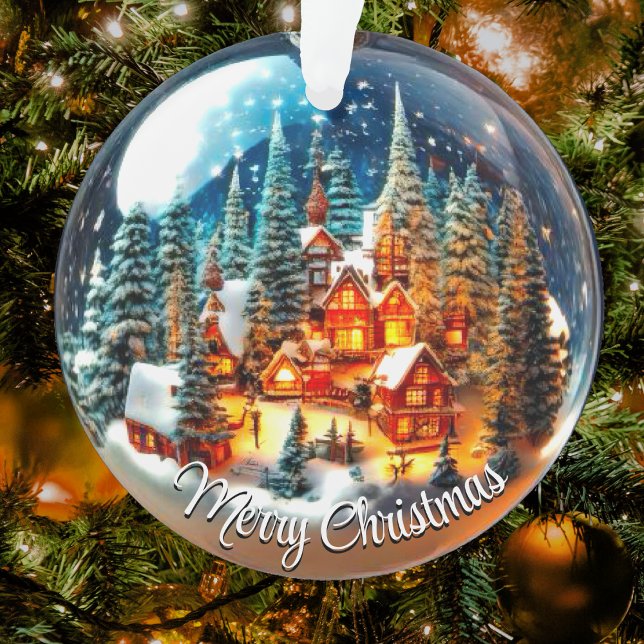Ornamento Cena dramática de Natal em uma bolha transparente (Criador carregado)