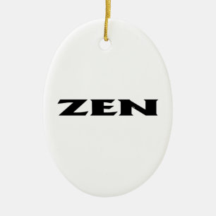 Ornamento cerâmico branco preto Zen