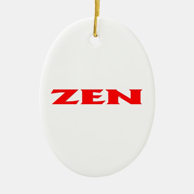 Ornamento cerâmico branco-vermelho-Zen (Frente)