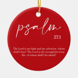 Ornamento Cerâmico de Bíblia Vermelha Natal Verso