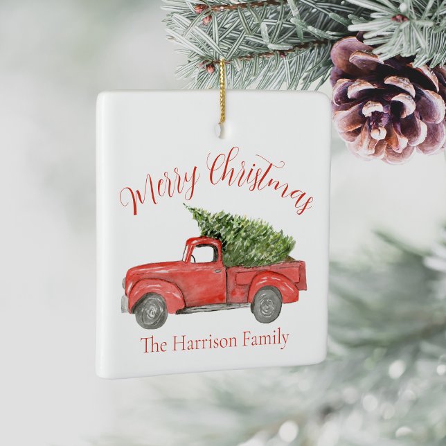 Ornamento Cerâmico de Caminhões de Fazenda Vermelh (Criador carregado)