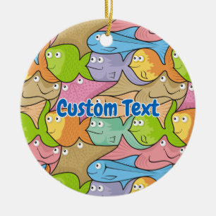 Ornamento cerâmico de cartoon de peixe