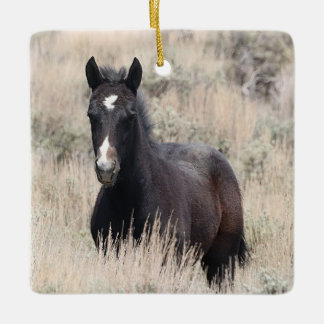 Ornamento Cerâmico de Cavalos Selvagens de Lava-Ar