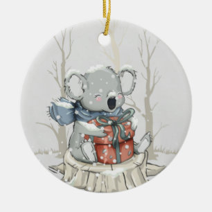 Ornamento Cerâmico De Cinza Leve Cute Koala Snowfa