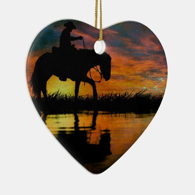 Ornamento cerâmico de cowboy (Direito )