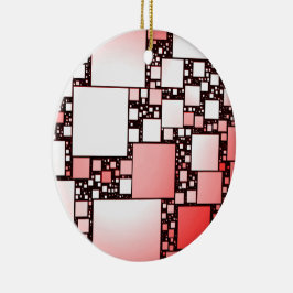 Ornamento cerâmico de dança ao quadrado vermelho e