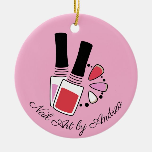 Ornamento cerâmico de Design de Arte unha (Frente)