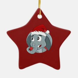 Ornamento cerâmico de elefante de Natal