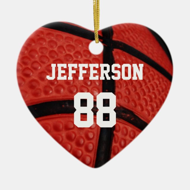 Ornamento Cerâmico de Equipe Esportiva de Basquete (Frente)