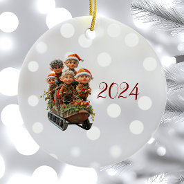 Ornamento Cerâmico de Festas de Neve Natal