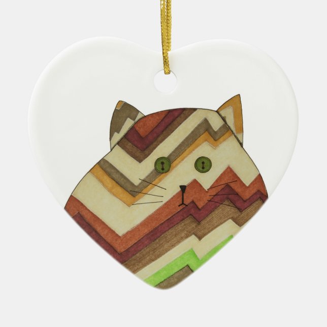 Ornamento cerâmico de Gato Gordo (Frente)