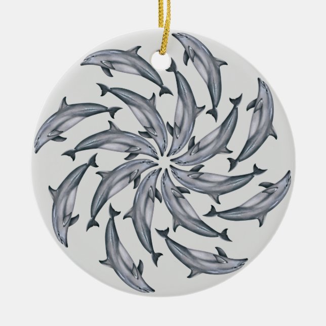Ornamento cerâmico de golfinhos (Frente)
