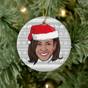 Ornamento Cerâmico de Kamala Harris Holiday