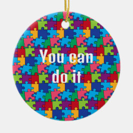 Ornamento cerâmico de peças de Quebra-cabeça de vi