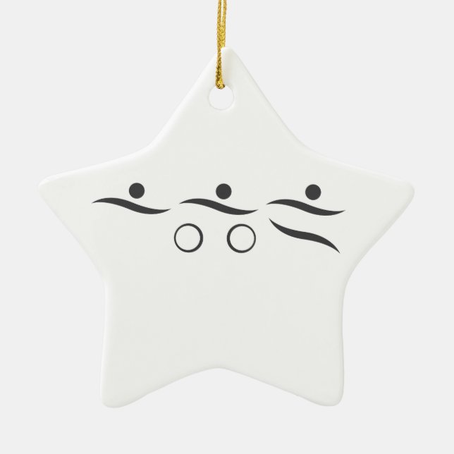 Ornamento cerâmico de presente único de Triathlon (Frente)