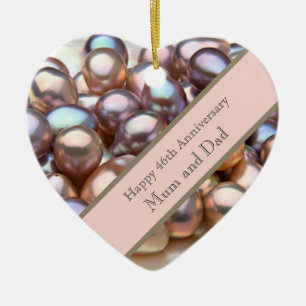 Ornamento cerâmico do 46º aniversário de casamento