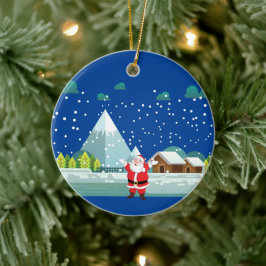 Ornamento cerâmico do feliz ano novo