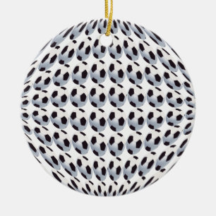 Ornamento cerâmico do mundo da bola de futebol