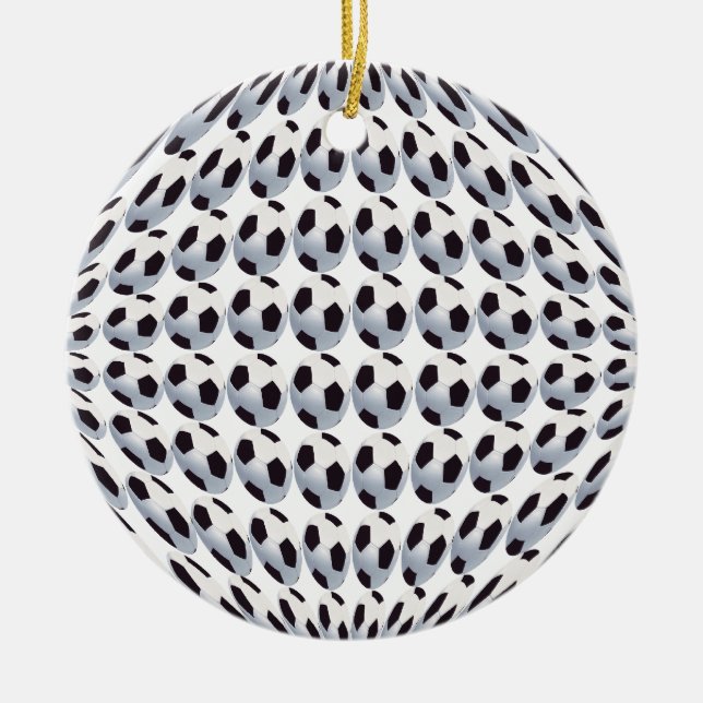 Ornamento cerâmico do mundo da bola de futebol (Frente)