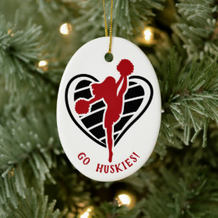 Ornamento Cerâmico do Nome da Equipe do Cheerleade