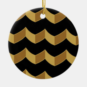 Ornamento cerâmico Dourado preto