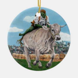 Ornamento cerâmico Goblin Rider Ox Racing Fantasy
