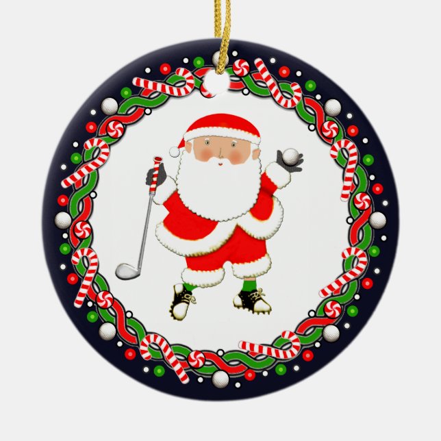 Ornamento Cerâmico Golf Holiday Gift (Frente)