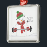Ornamento Cerâmico Gym Life Snowman<br><div class="desc">Um boneco de neve legal,  um boneco de neve que levanta peso vivendo a vida do ginásio!</div>