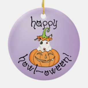 Ornamento cerâmico Halloween Mini Bull Terrier