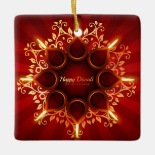 Ornamento cerâmico Happy Diwali
