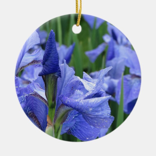 Ornamento Cerâmico Iris Azul Escuro (Frente)