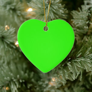 Ornamento cerâmico neon Green Heart