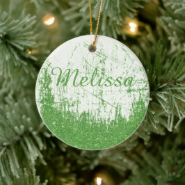 Ornamento cerâmico personalizado de denim e brilho