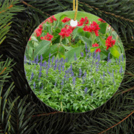 Ornamento cerâmico personalizado de fotografia red