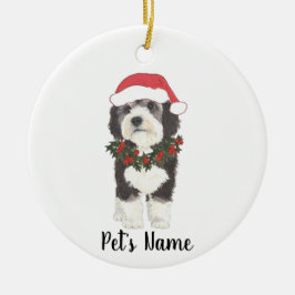 Ornamento cerâmico personalizado do Bernedoodle
