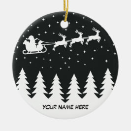 Ornamento cerâmico personalizável da noite de Nata