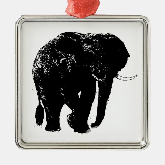 Ornamento cerâmico quadrado elefante Premium (Frente)