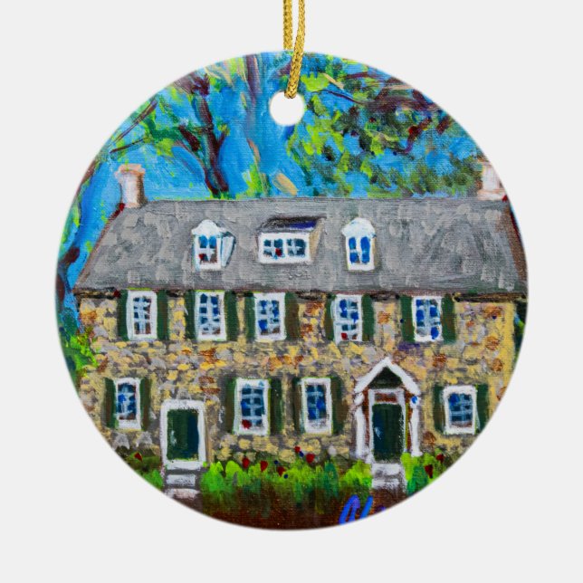 Ornamento cerâmico que representa o posto históric (Frente)